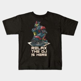 Relax the Dj is Here Robot DJ Turntable Kids T-Shirt